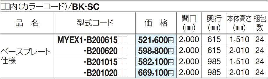 価格表