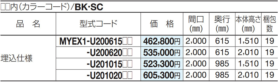 価格表