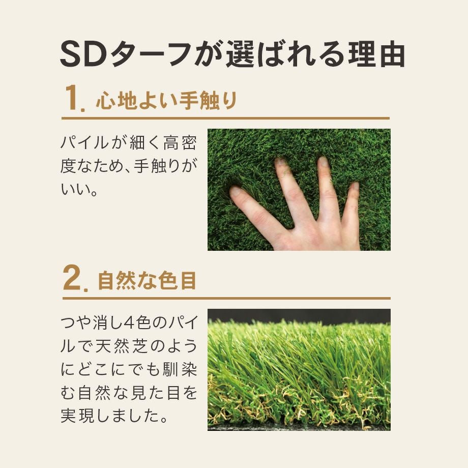 人工芝】SDターフ30 パイル長：30mm C型パイル／2m×10m | Sadaラク